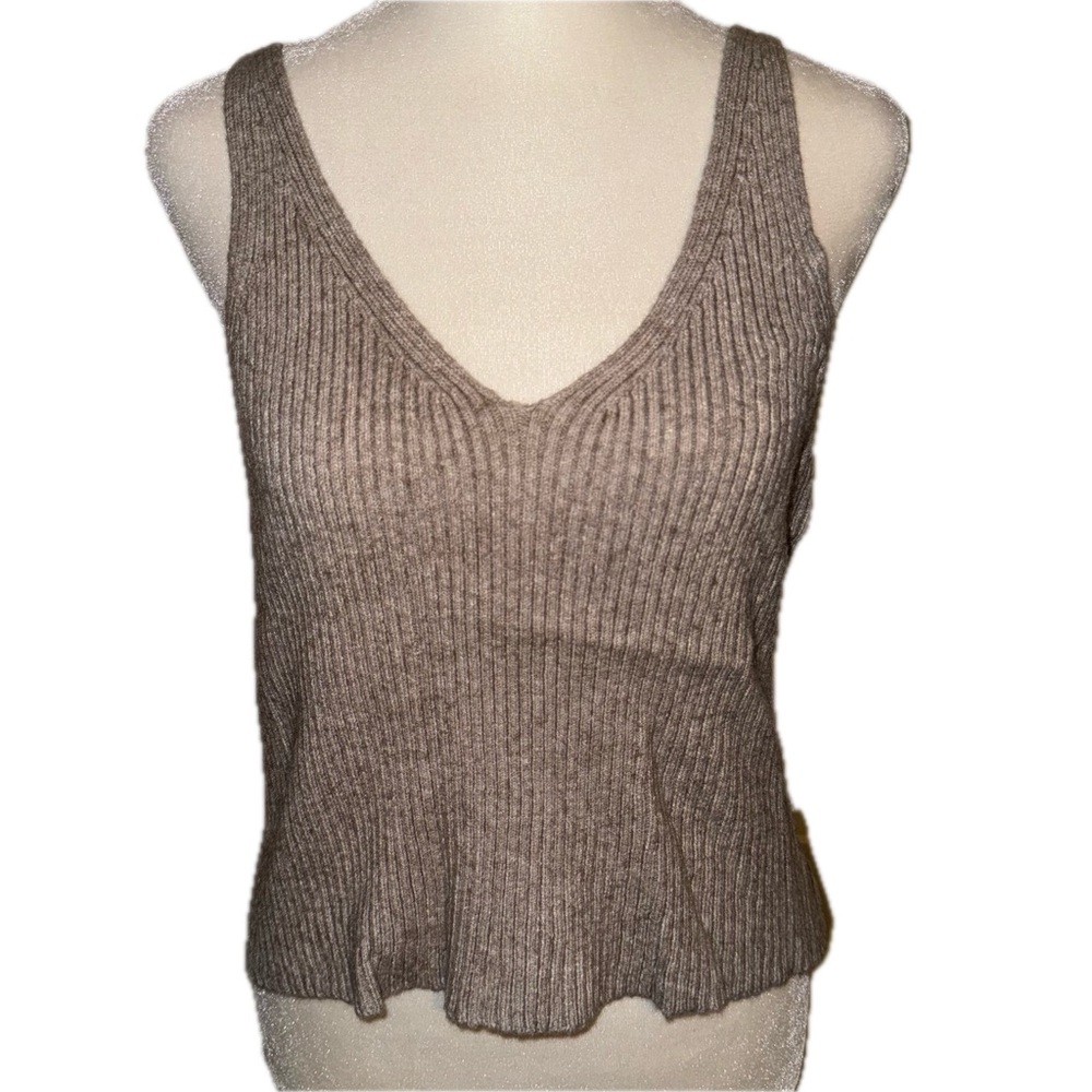 Lemon Ribbed Knit Tank Top